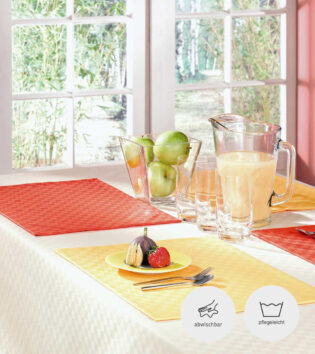Pichler abwaschbare Tischsets Casa, einfarbig mit eingewebtem Karo