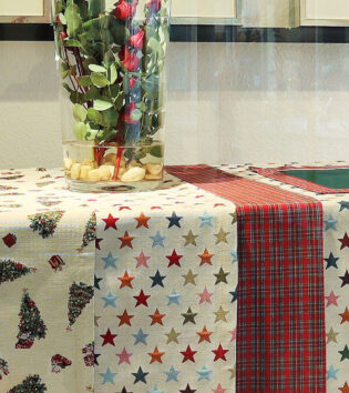 Tischdecken Mars mit Sternen von N&K Bielefelder Wäsche