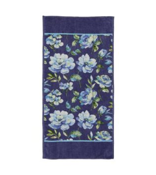 Diana Blue Chenille Handtücher mit Blumen - Feiler