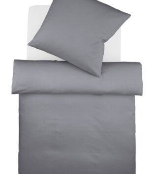 einfarbige Bettwäsche fleuresse - steingrau Größe | 155x200 und 1x 80x80