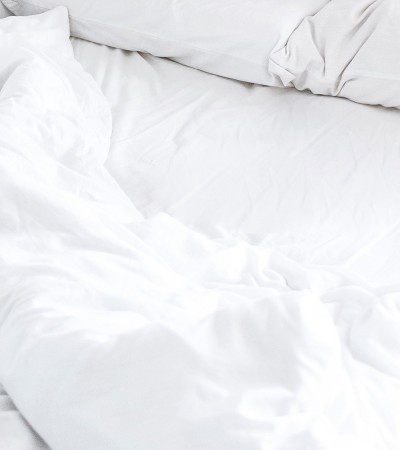 Bettlaken aus Leinen und Baumwolle - weiß