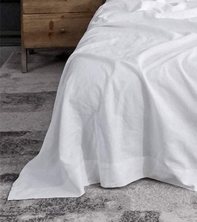 Bettlaken aus Leinen und Baumwolle - weiß