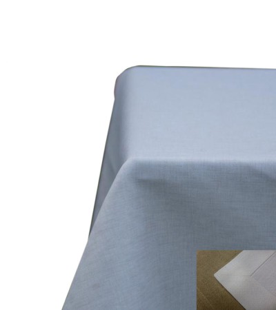 Halbleinen Tischdecken mit schlichtem Saum und Briefecken