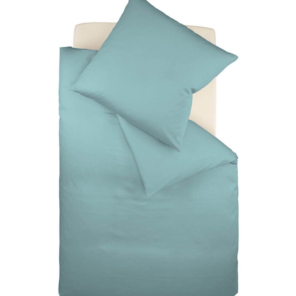einfarbige Bettwäsche fleuresse – aqua