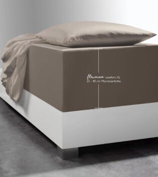 Boxspring jersey spannbettlaken fleuresse taupe