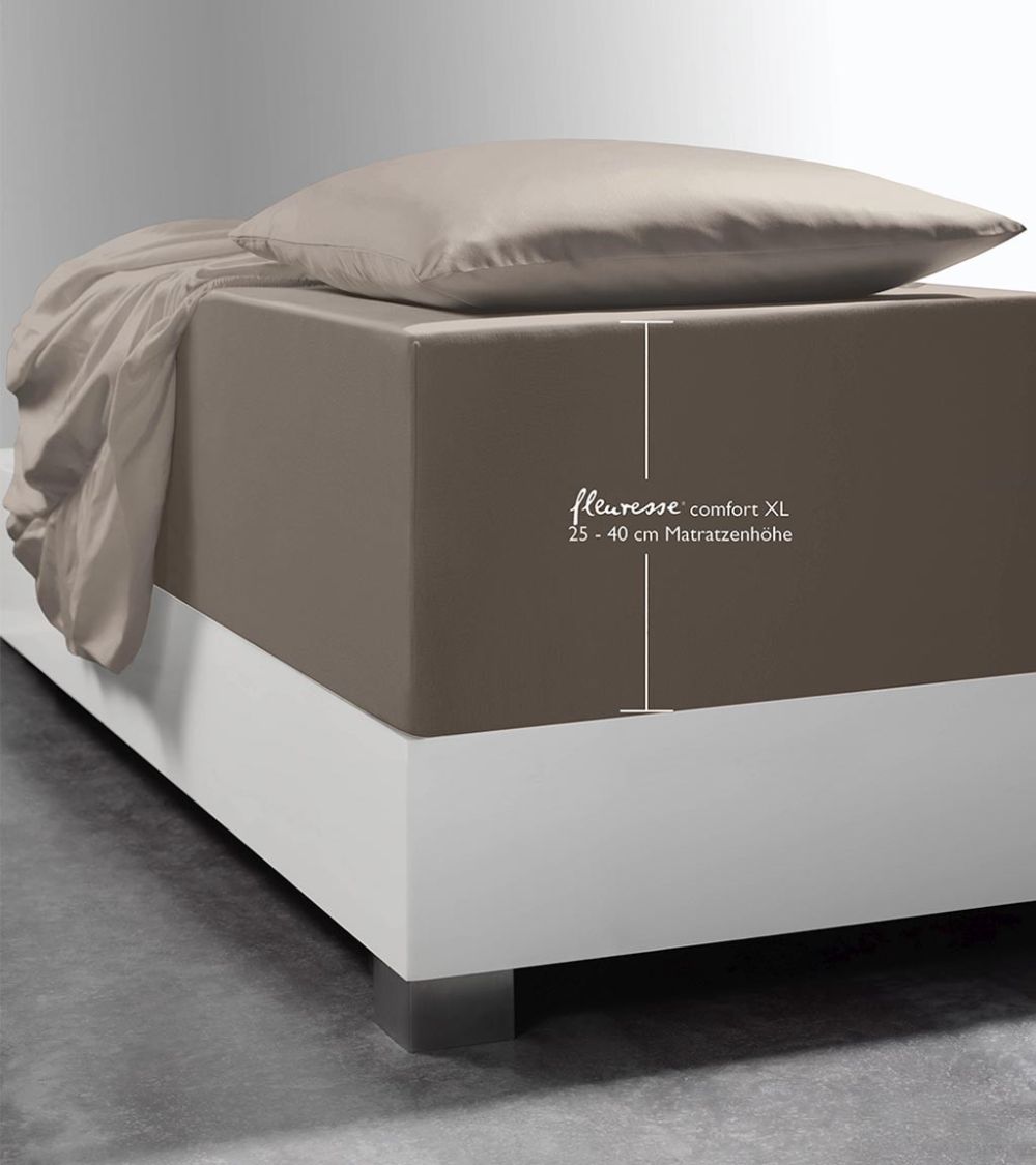 Boxspring jersey spannbettlaken fleuresse taupe