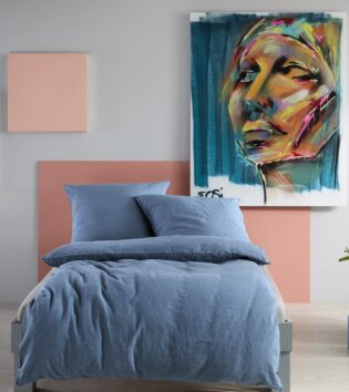 Fleuresse Bettwäsche Provence aus Leinen in der Farbe denim - Ambiente