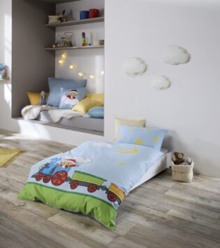 fleuresse Kinder Bettwäsche Sandmännchen – Lokomotive