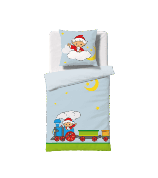 fleuresse Kinder Bettwäsche Sandmännchen – Lokomotive