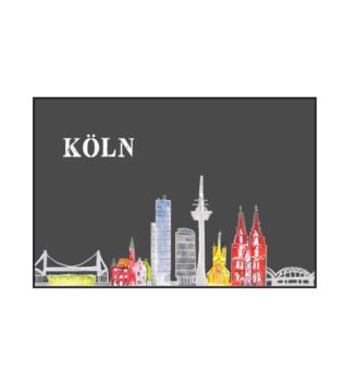 Wohnmatte von N&K Bielefelder Wäsche: Städtemotiv Köln mit Dom.