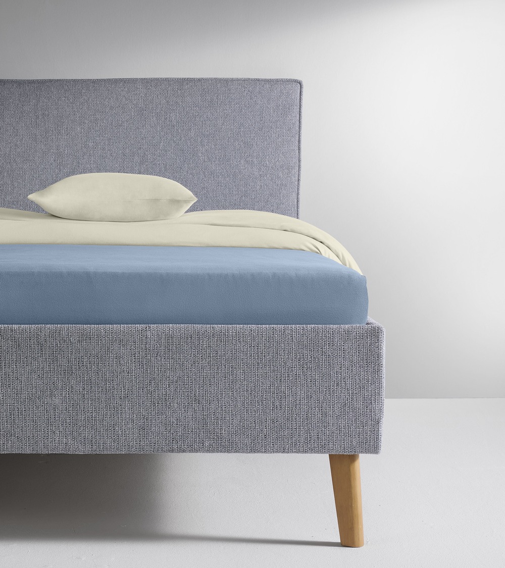 Spannbettlaken fleuresse jersey comfort eisblau