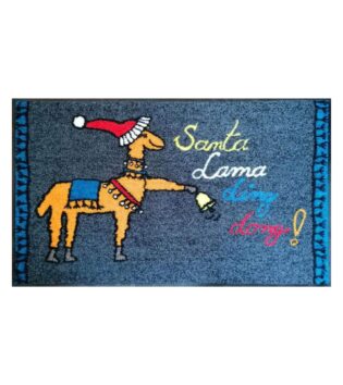 Wohnmatte von Efia: Santa Lama Ding Dong Motiv